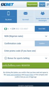 Sign up 1Xbet Account image